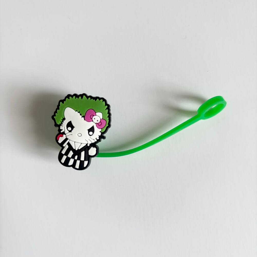 Hello Kitty x Horror Icons Straw Topper Accessories OS Joker Chucky Beetlejuice - Picture 3 of 7